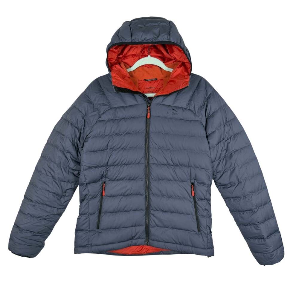 L.L.Bean 650 Down Hooded Puffer Jacket Gray Men’s Small Winter Coat Outdoors